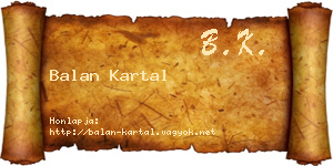 Balan Kartal névjegykártya